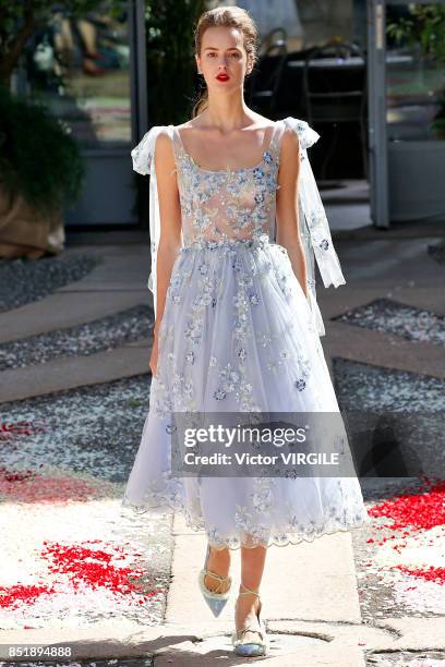 Model walks the runway at the Luisa Beccaria Ready to Wear Spring/Summer 2018 fashion show during Milan Fashion Week Spring/Summer 2018 on September...