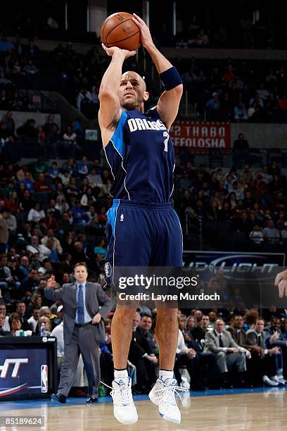 Jason Kidd of the Dallas Mavericks shoots a jump shot against the Oklahoma City Thunder on March 2, 2009 at the Ford Center in Oklahoma City,...