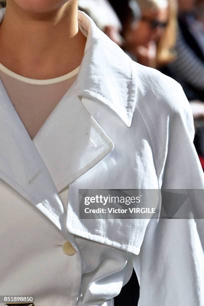 Model walks the runway at the Max Mara Ready to Wear Spring/Summer 2018 fashion show during Milan Fashion Week Spring/Summer 2018 on September 21,...