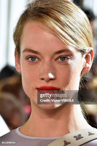 Model walks the runway at the Max Mara Ready to Wear Spring/Summer 2018 fashion show during Milan Fashion Week Spring/Summer 2018 on September 21,...