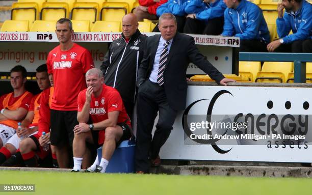 Rangers' manager Ally McCoist during the Ramsdens Challenge Cup, First Round South-West match at the Almondvale Stadium, Livingston.