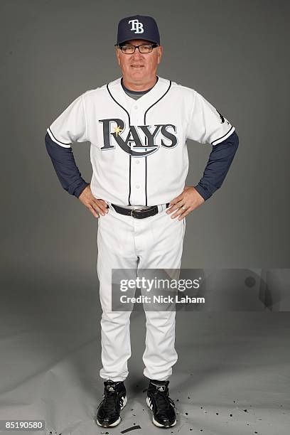 Joe Maddon of the Tampa Bay Rays poses during Photo Day on February 20, 2009 at the Charlotte County Sports Park in Port Charlotte, Florida.