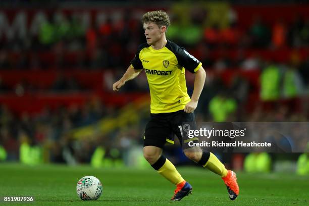 Matt Palmer of Burton in action during the Carabao Cup Third Round match between Manchester United and Burton Albion at Old Trafford on September 20,...