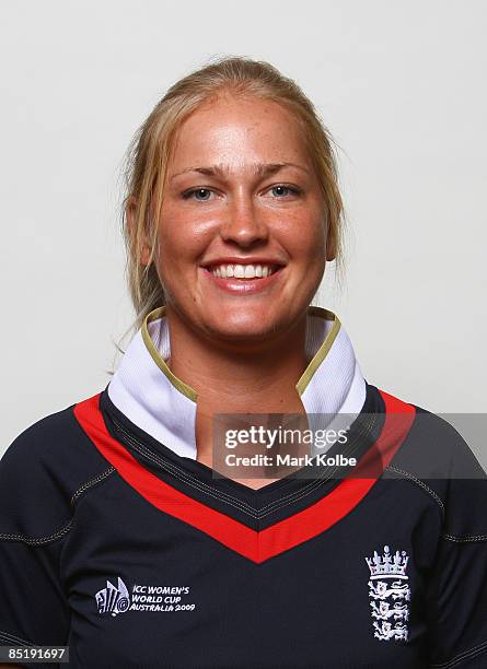 Lauren Griffiths of England poses ahead of the ICC Women's World Cup 2009 at the Menzies Hotel on March 3, 2009 in Sydney, Australia.