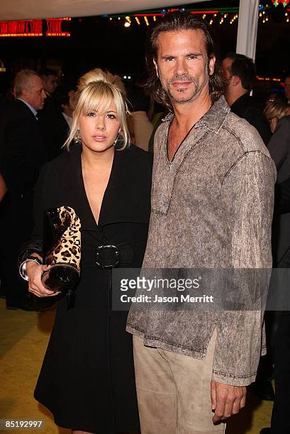 Actor Lorenzo Lamas and daughter Shayne Lamas arrive at the premiere of Warner Bros. 'Watchmen' held at Grauman's Chinese Theatre on March 2, 2009 in...