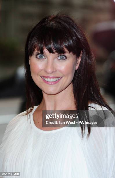 Emma Barton arrives for a performance of Spamalot at the Playhouse Theatre in London.