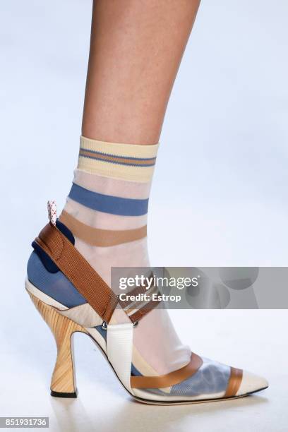 Shoe Detail at the Fendi show during Milan Fashion Week Spring/Summer 2018 on September 21, 2017 in Milan, Italy.