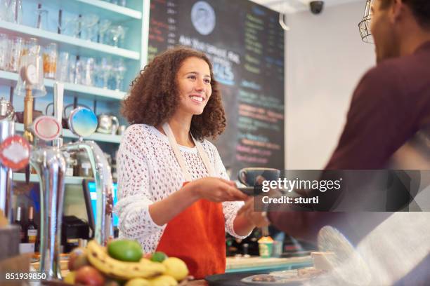 working in a coffee bar - first job stock pictures, royalty-free photos & images