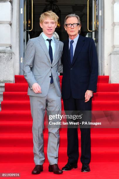 Domhnall Gleeson and Bill Nighy arriving for the world premiere of About Time, at Somerset House, London.