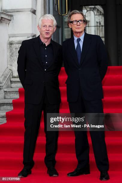 Director Richard Curtis and Bill Nighy arriving for the world premiere of About Time, at Somerset House, London.