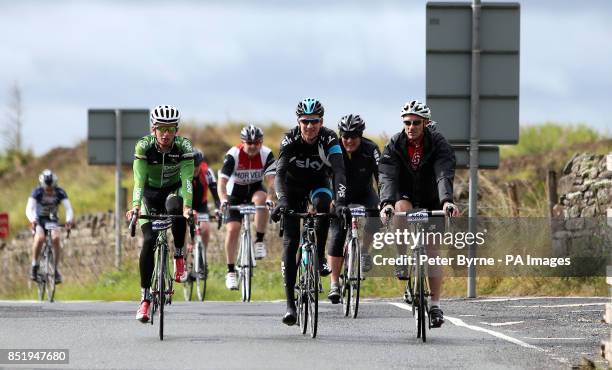 Sir Bradley Wiggins during the Ride With Brad Sportive in Lancashire.