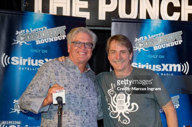 Comedians Ron White and Jeff Foxworthy onstage during the 'A Comic Mind' event at The Punchline Comedy Club on September 20, 2017 in Atlanta, Georgia.