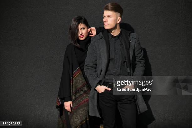 most stylish twosome - fashion model couple stock pictures, royalty-free photos & images