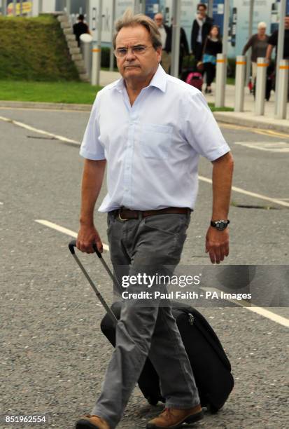 Belfast Solicitor Peter Madden speaks to the media as he arrives at George Best Belfast City Airport on his way to Peru, where he will represent...