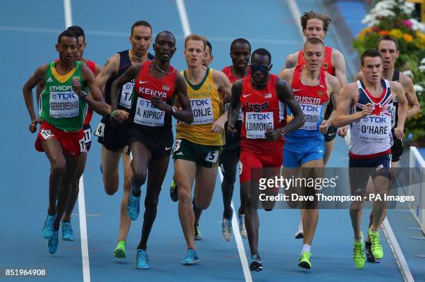 Great Britain's Chris O'Hare on his way to qualifying for the final of the men's 1500metres during day seven of the 2013 IAAF World Athletics...