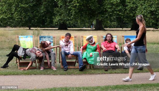 Zombies take part in a training day held in Hyde Park, London ahead of the Zombie Evacuation Race due to happen in October.