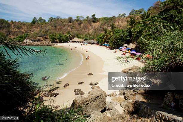beach at puerto escondido, mexico - oaxaca state stock pictures, royalty-free photos & images