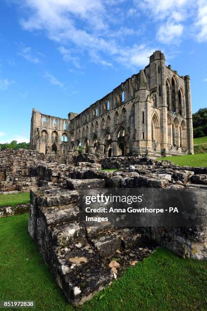 General view of Rievaulx Abbey, Helmsley, North Yorkshire.