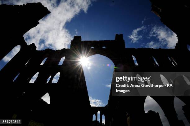 General view of Rievaulx Abbey, Helmsley, North Yorkshire.