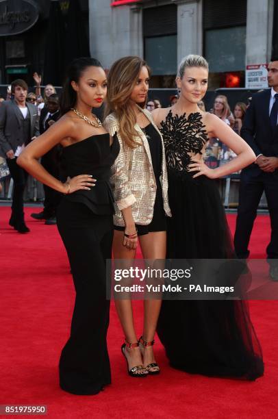 Leigh-Anne Pinnock, Jade Thirwall and Perrie Edwards arriving for the World Premiere of One Direction: This Is Us, at the Empire Leicester Square,...