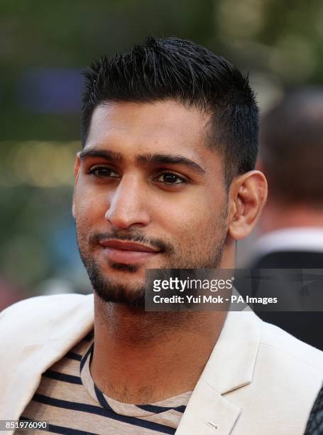 Amir Khan arriving for the World Premiere of One Direction: This Is Us, at the Empire Leicester Square, London.