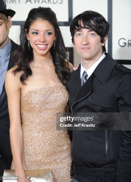 Plain White T's and Delilah DiCrescenzo, who inspired the song "Hey There Delilah," arrives to the 50th Annual GRAMMY Awards at the Staples Center on...