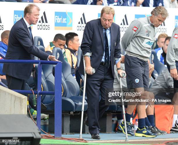 Queens Park Rangers manager Harry Redknapp Steve McLaren during the Sky Bet Football League Championship match at the Reebok Stadium, Bolton.