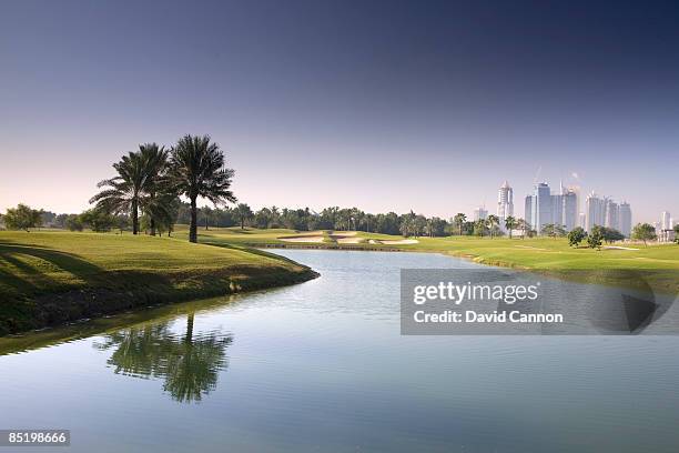 The par 3, 12th hole on the Faldo Course at the Emirates Golf Club on January 21, 2009 in Dubai, United Arab Emirates.