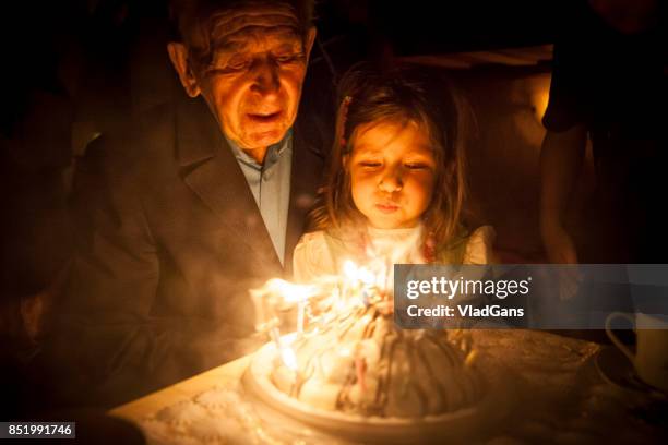 birthday party for great grandfather - great grandfather stock pictures, royalty-free photos & images