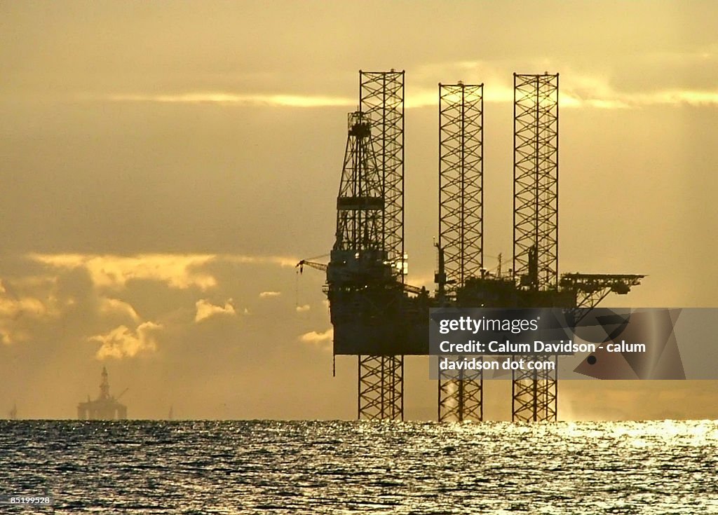 Oil rig in ocean