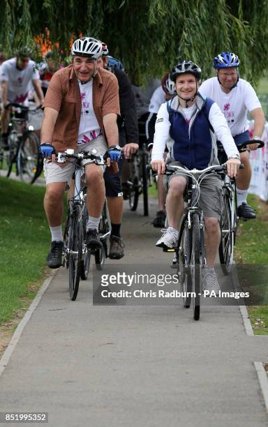 Downton Abbey actor Jim Carter , takes part in the Pedal On UK cycle ride from St Neots in Cambridgeshire to Bedford as part of the Pedal On UK...