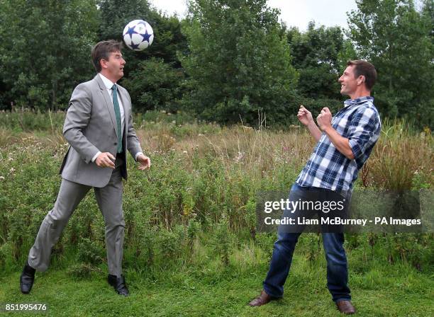 Irish Singer Daniel O'Donnell with Stuart Foy from Glasnevin, Dublin, who won the Sportsperson Award at Ireland's Deaf and Hard of Hearing 'Hidden...