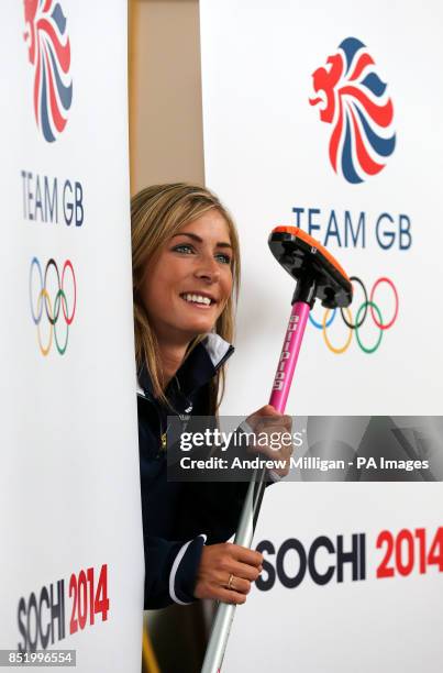 Curler Eve Muirhead after being named in the winter Olympic team for Sochi after a press conference at the Braehead Curling Rink, Glasgow.