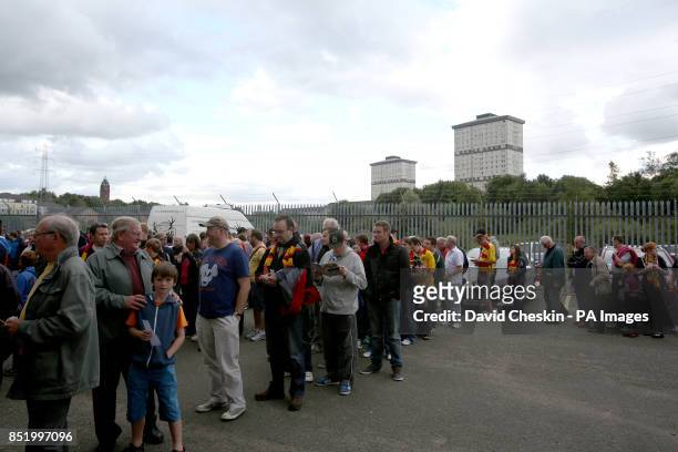 Fans que outside Firhill Stadium