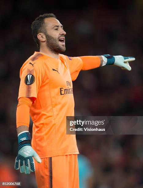 David Ospina of Arsenal during the UEFA Europa League match between Arsenal FC and FC Cologne at Arsenal Stadium on September 14, 2017 in London,...