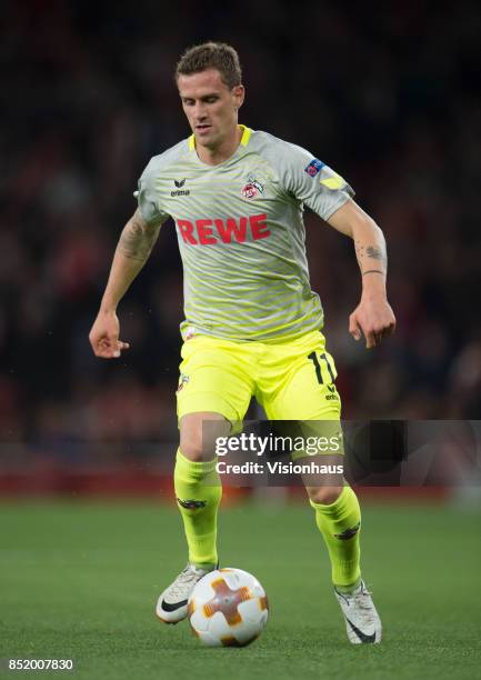 Simon Zoller of FC Cologne during the UEFA Europa League match between Arsenal FC and FC Cologne at Arsenal Stadium on September 14, 2017 in London,...