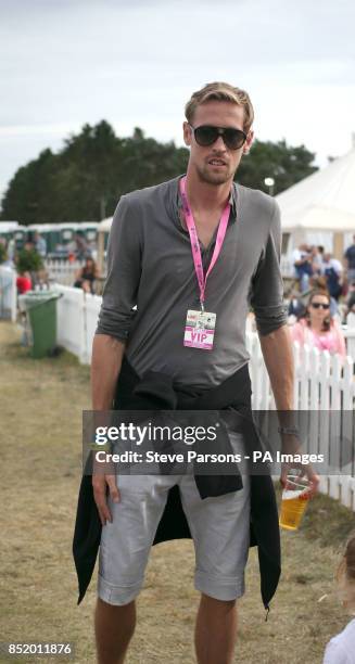 Peter Crouch enjoys the Big Feastival, organised by Alex James and Jamie Oliver at Alex James' farm in Kingham, Oxfordshire.