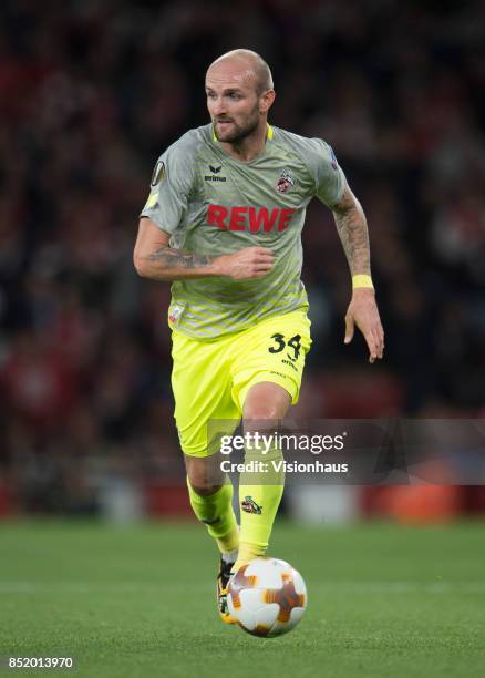 Konstantin Rausch of FC Cologne during the UEFA Europa League match between Arsenal FC and FC Cologne at Arsenal Stadium on September 14, 2017 in...