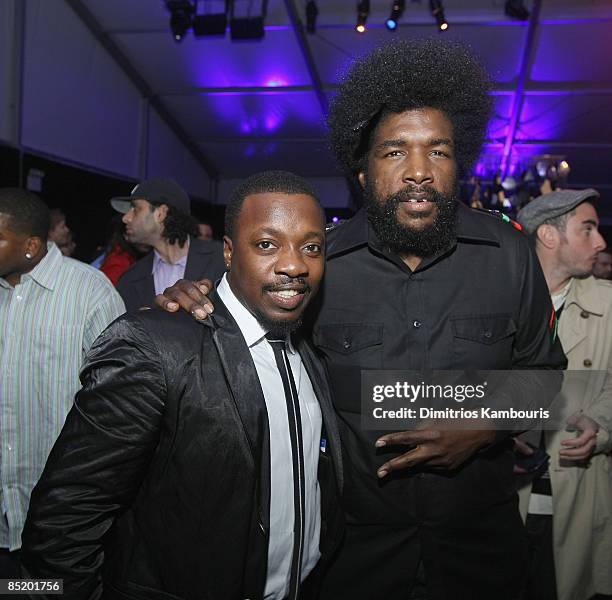 Anthony Hamilton and ?uestlove of the Roots attend at the after party for "American Gangster" New York City Premiere at The Apollo Theater on October...