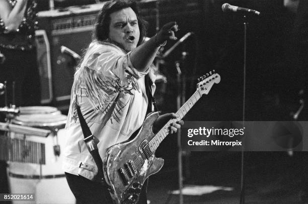 Meat Loaf performing at the Stand by Me: AIDS Day Benefit concert at Wembley Arena, London, 1st April 1987.