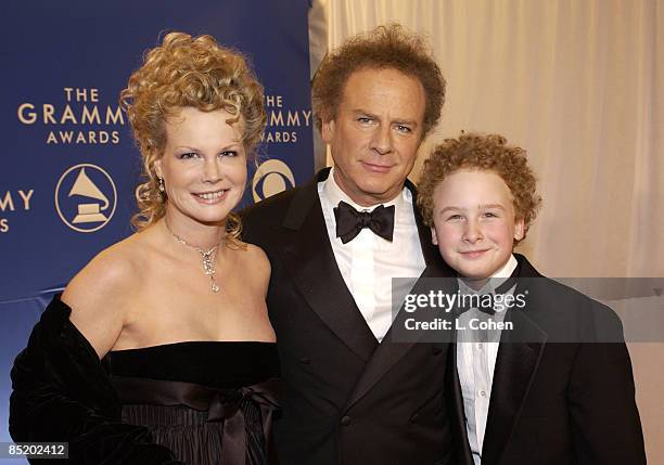 Art Garfunkel with his wife Kim and son James