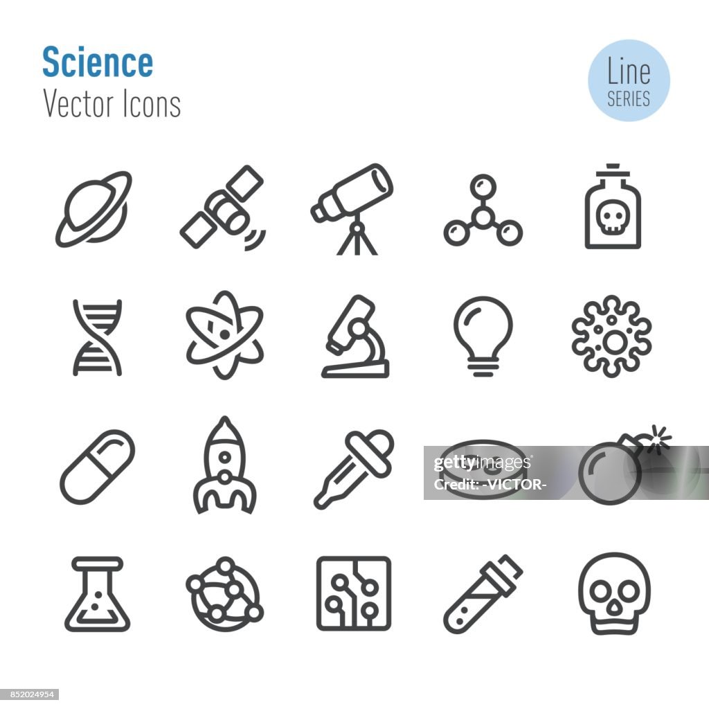 Science Icons - Vector Line Series