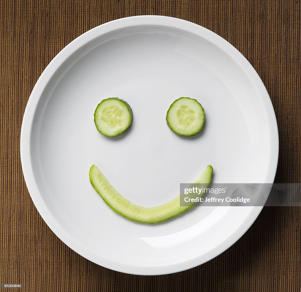 Cucumber Smiley Face