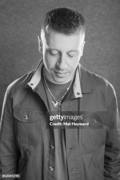 Rapper Ben Haggerty aka Macklemore poses for a portrait in studio at Hot 103.7 the day his new album "Gemini" is released on September 22, 2017 in...