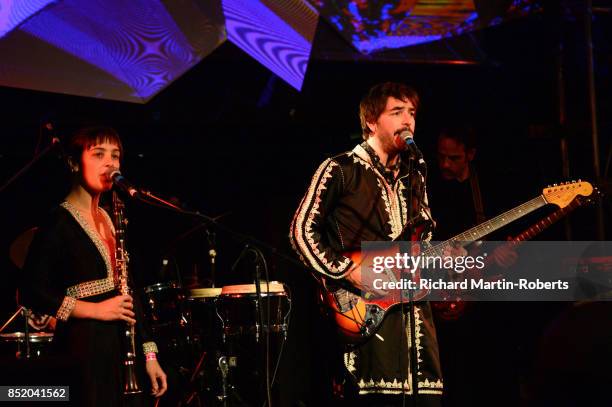 Aquaserge perform on stage during the Liverpool International Festival of Psychedelia on September 22, 2017 in Liverpool, England.