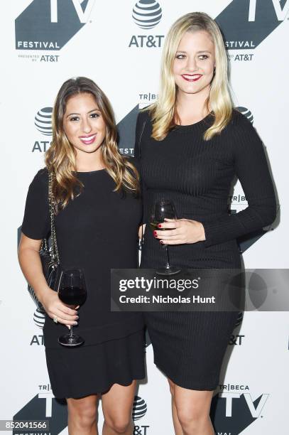 Stephanie Pulido and Erin Abernathy attend the Tribeca TV Festival welcome party hosted by AT&T at the Empire Diner on September 22, 2017 in New York...