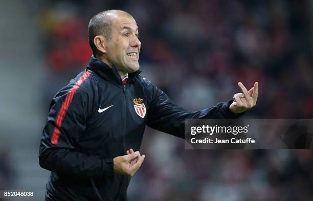 Coach of Monaco Leonardo Jardim during the French Ligue 1 match between Lille OSC and AS Monaco at Stade Pierre Mauroy on September 22, 2017 in...