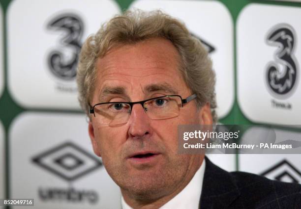 Sweden manager Erik Hamren during a press conference following the World Cup Qualifying, Group C match at the Aviva Stadium, Dublin, Ireland.