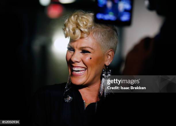 Pink attends the 2017 iHeartRadio Music Festival at T-Mobile Arena on September 22, 2017 in Las Vegas, Nevada.