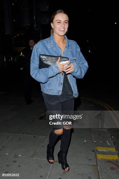 Emily Blackwell leaving Embargo nightclub Chelsea on September 22, 2017 in London, England.